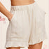 Carlee Lightweight Ruffle Shorts With Pockets-Natural