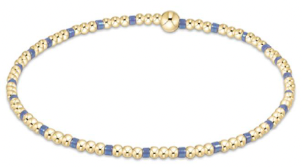 Hope Sincerity Pattern 2mm Bead Bracelet, Blue Metallic main image 0