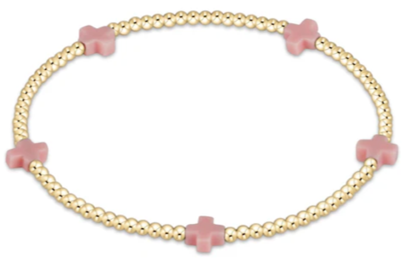 Egirl Signature cross gold pattern bead bracelet