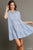 Blue Seersucker Print Dress