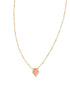 Kendra Scott Framed Tess Gold Satellite Short Pendant Necklace In Luster Rose Pink Kyocera