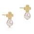 Signature Cross Gold Stud Earring Pearl