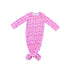 Pink Wavy Plaid Knotted Gown 0-3 Months