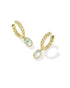 Kendra Scott Emilie Gold Huggie Earrings in Light Blue Illusion