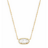Kendra Scott Elisa Gold Short Pendant Necklace In Ivory Mother Of Pearl
