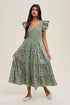Wildfern Smocked Midi Dress