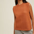 Scalloped Knit Sweater Vest - Rust