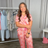 Lobster Stripe Short Sleeve Crop Pant Set