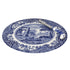 Blue Italian Cheese Plate With Knife