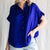 Madison Solid Collared Button Up Top Royal
