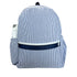 Navy Medium Seersucker Backpack w/ Pocket