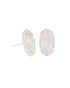 Ellie Earring Rhodium White Opal