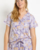 Chinoiserie Tiger Short Sleeve Button Up Sleep Shirt
