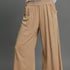 Frayed Wide Leg Linen Pants - Latte