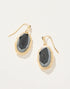 Linden Oval Drop Earrings Carved Hematite