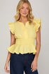 Happy Hour Yellow Ruffle Top