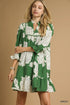 Relaxed Floral Green Baby Doll Dress