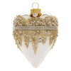 Heart Locket Glass Ornament Silver