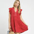 Raspberry Ripple Linen Babydoll Dress