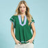 Aqua and Meadow Ruffle Top