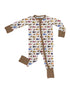 Varsity Flag Print Long Sleeve Zip PJ