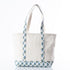 Block Print Medium Classic Tote- Aqua