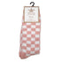 Checkerboard Snuggle Socks Pink/White
