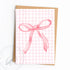 Bow Gingham Birthday Greeting Card