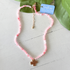 Beaded Cross Necklace Blush