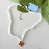 Beaded Cross Necklace White
