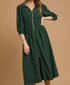 Zipped In The City Midi Dress - Green