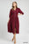 Zipped In The City Midi Dress - Burgundy 