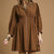 Vanta Puff Sleeve Dress- Brown 
