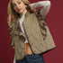 Leopard Quilted Ruffle Vest