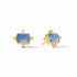 Clara Stud in Gold- Iridescent Chalcedony Blue