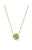 Clover Short Gold Pendant Necklace In Lime Green Magnesite