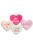 Conversation Hearts-Plush measure 13 cmSurprise your valentine with these quirky Conversation Hearts! Each sold separately, these super soft bean bag hearts come in a variety of fun colors and measure 13 cm (5 inches) wide. Perfect for snuggles and sending a heartfelt message.  ﻿From Douglas Toys, for ages 2 and up  Be Mine- Hot Pink  Cutie- Lilac  Love Bug- Aqua  Love U- Light Pink (5 inches) wide. Be Mine-Hot Pink