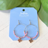 Beaded Cross Hoops Pink