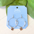 Beaded Cross Hoops White