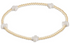 egirl Signature Cross Small Gold Pattern 2mm Bead Bracelet - Off-White