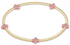 egirl Signature Cross Small Gold Pattern 2mm Bead Bracelet - Pink
