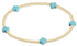 egirl Signature Cross Small Gold Pattern 2mm Bead Bracelet - Turquoise
