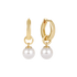 Huggie Gold 0.5" Hoop - Classic Pearl 8mm Charm