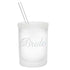 Glass Cup With Lid And Straw - Bride
