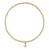 egirl Classic Gold 2mm Bead Bracelet- Signature Cross Small Gold Charm