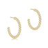 Beaded Classic 1" Post Hoop Earring 2mm Gold