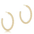 Beaded Classic 1.25" Post Hoop- 3MM Gold