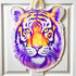 Purple and Gold Tiger Head Door Hanger