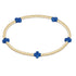 egirl Signature Cross Small Gold Pattern 2mm Bead Bracelet -Cobalt