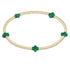 egirl Signature Cross Small Gold Pattern 2mm Bead Bracelet - Emerald